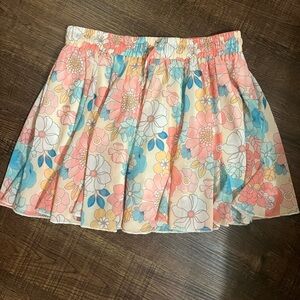 Pink lily floral skort
